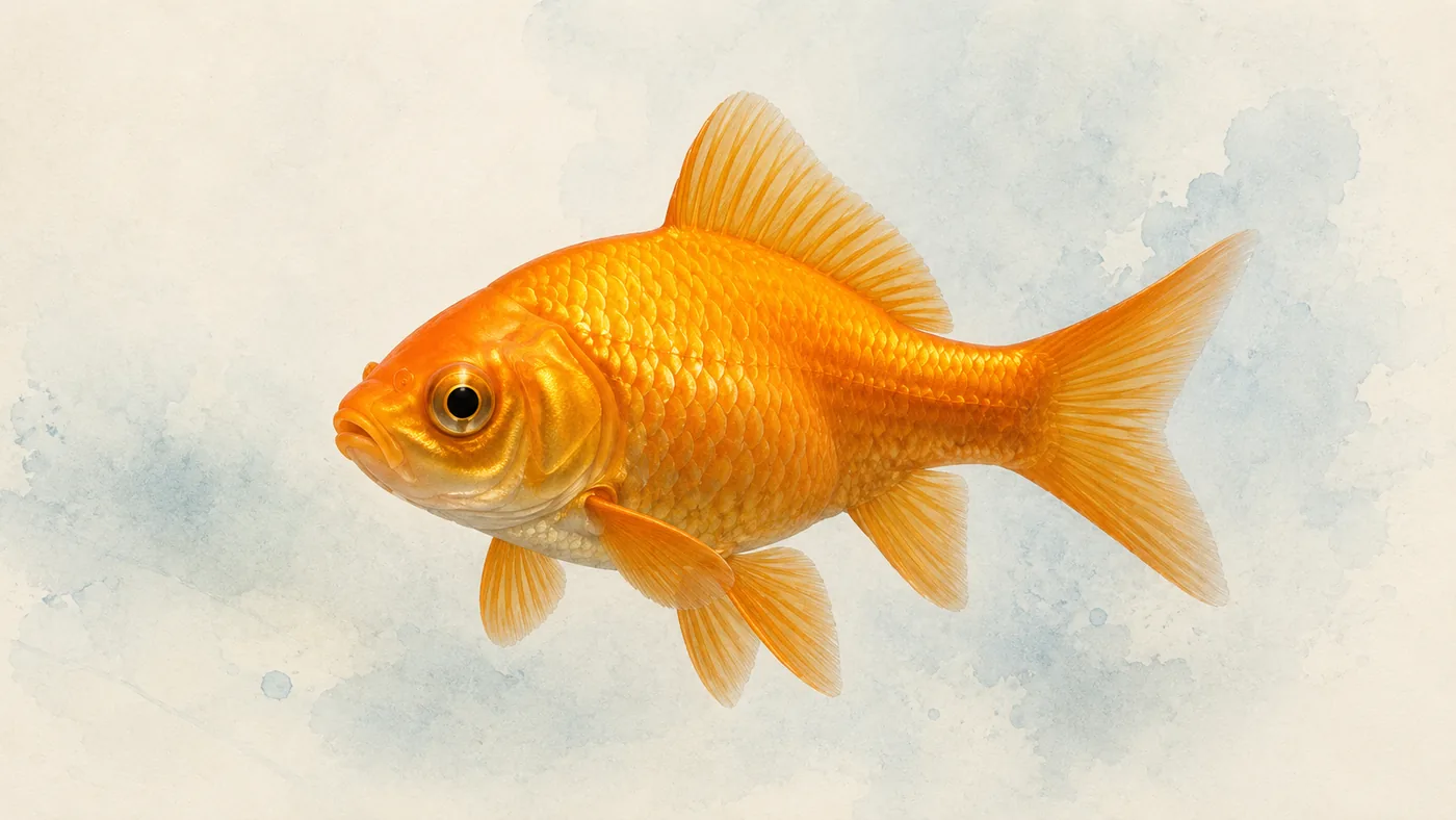 Carassius auratus: living card for the goldfish