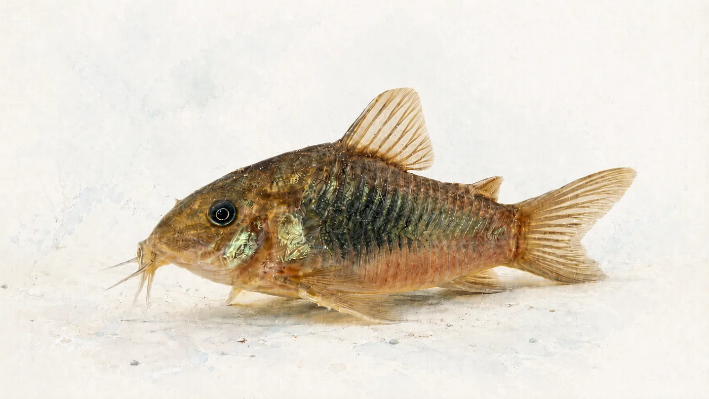 Corydoras aeneus: living card for the bronze corydoras
