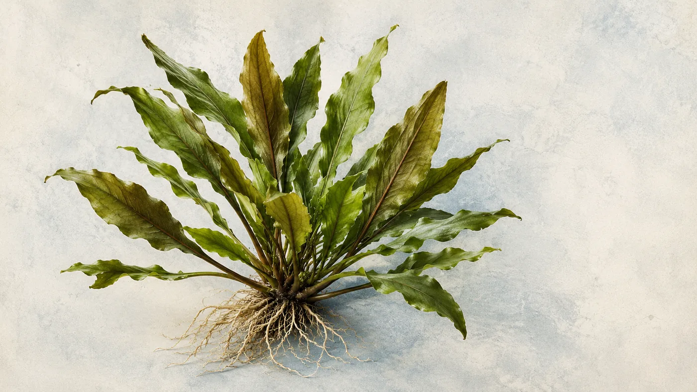 Cryptocoryne wendtii: living card for a rosette plant